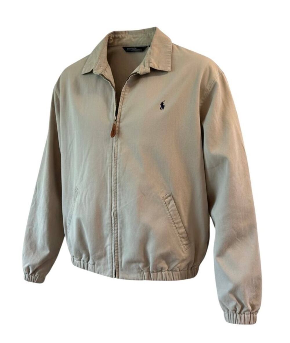 Vintage Polo Ralph Lauren Men’s Medium Khaki Harrington Bomber Jacket Pony Logo